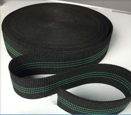 중국 인도 작풍 소파 3개의 녹색 선을 가진 탄력 있는 가죽 끈 68g/M 까만 색깔 협력 업체