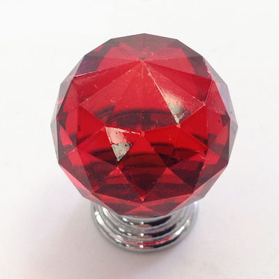 중국 손잡이 손잡이 가구를 위해 수정같은 모조 다이아몬드 단추 빨간 주황색 투명한 당기십시오 협력 업체