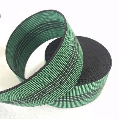 중국 4개의 까만 선 PE 가죽 끈을 가진 폭 50mm 녹색 탄력 있는 가죽 끈 협력 업체