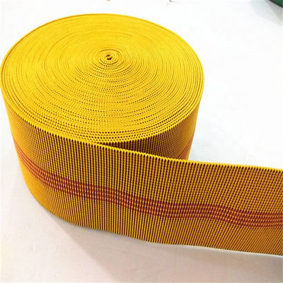 중국 70mm 노란 색깔 소파 의자 20%-30% 신장을 위한 Elasticated 실내 장식품 가죽 끈 협력 업체