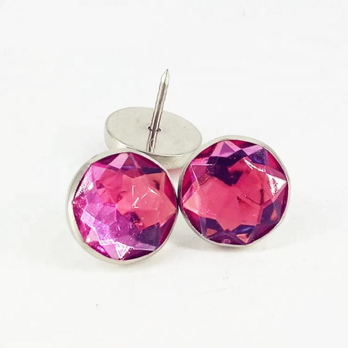 튼튼한 다이아몬드 실내 장식품 단추 분홍색과 파랑 색깔 크기 25mm 결합된 단추